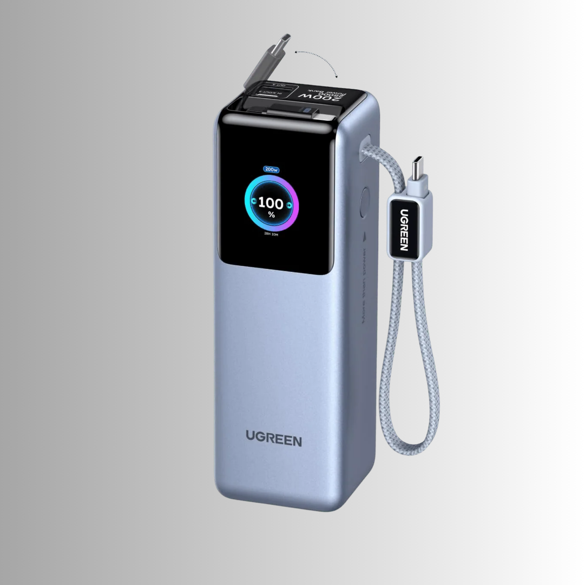 UGREEN 200W Power Bank 25000mAh (Built-in Cable)