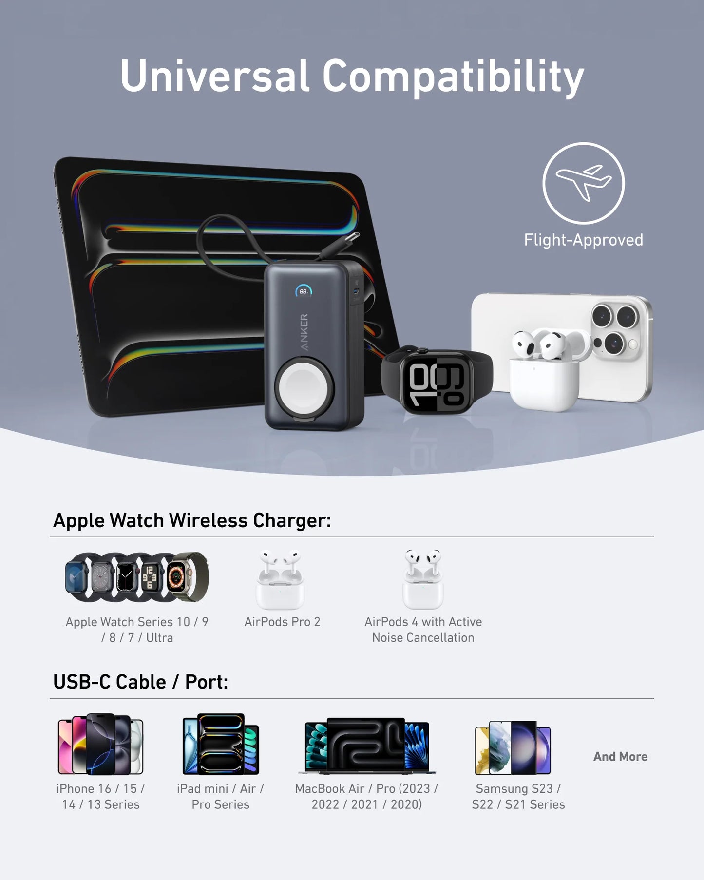 Anker MagGo Power Bank (10K, 35W, For Apple Watch)