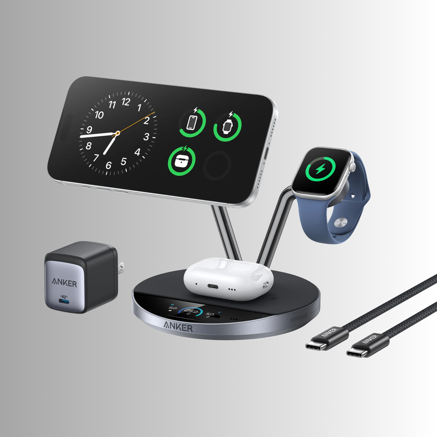 Anker Prime Wireless Charging Station  (3-in-1, MagGo, AirCool, Dock Stand)