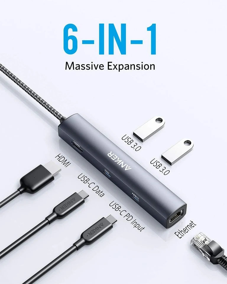Anker 543 USB-C Hub (6-in-1, Slim)