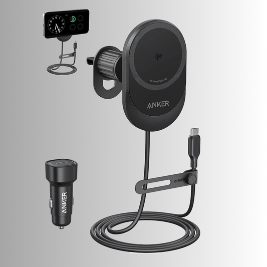 Anker MagGo Wireless Car Charger (Built-In USB-C Cable)
