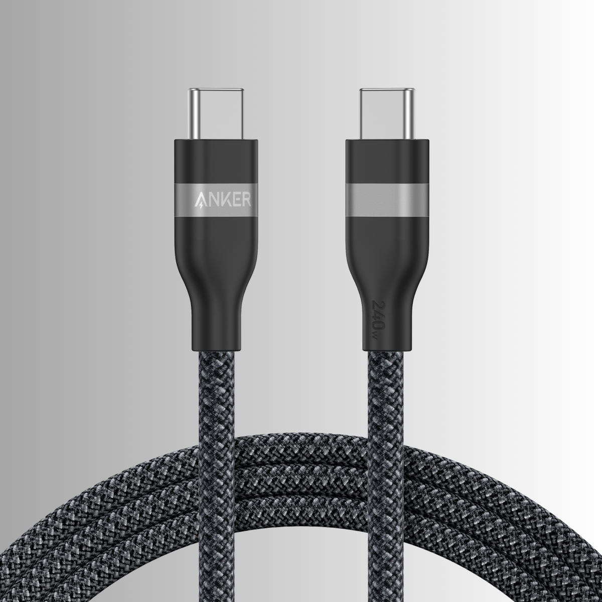 Anker USB-C to USB-C Cable (3 ft  240W, Upcycled-Braided)