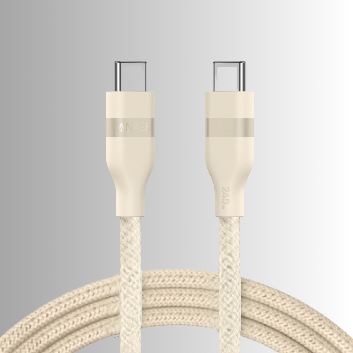 Anker USB-C to USB-C Cable (3 ft  240W, Upcycled-Braided)