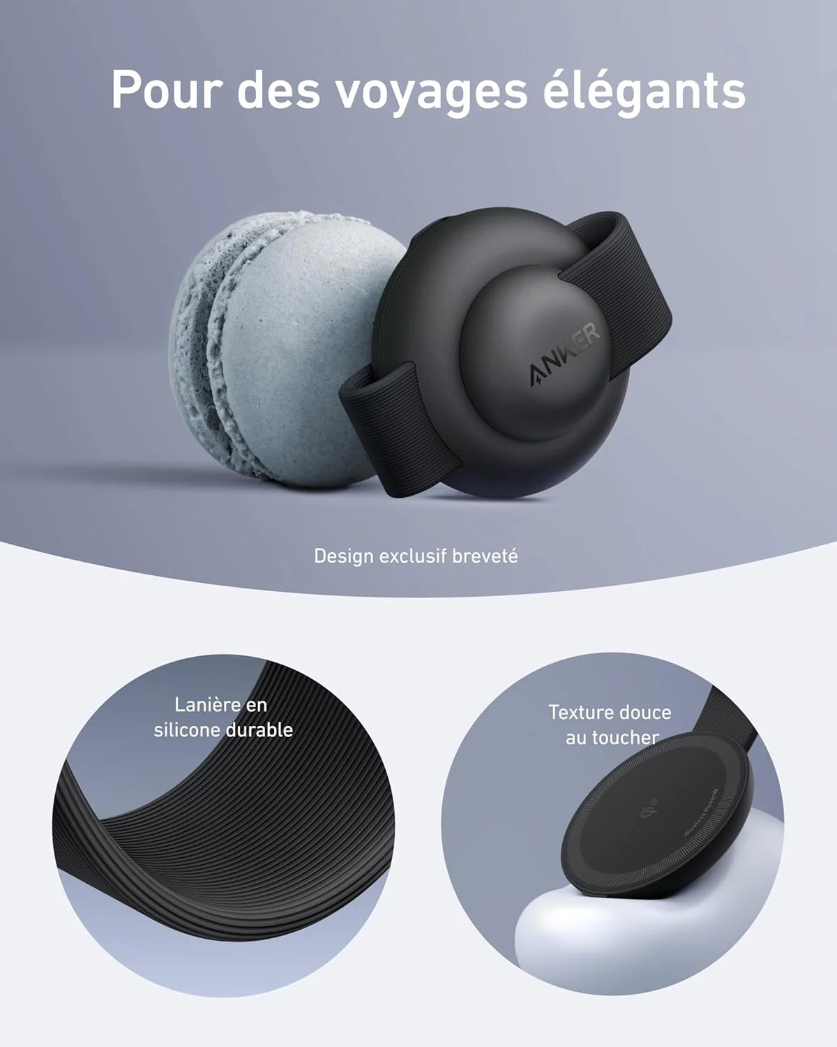 ANKER MAGGO Station de recharge sans fil (3-en-1, Qi2 coussinet pliable)