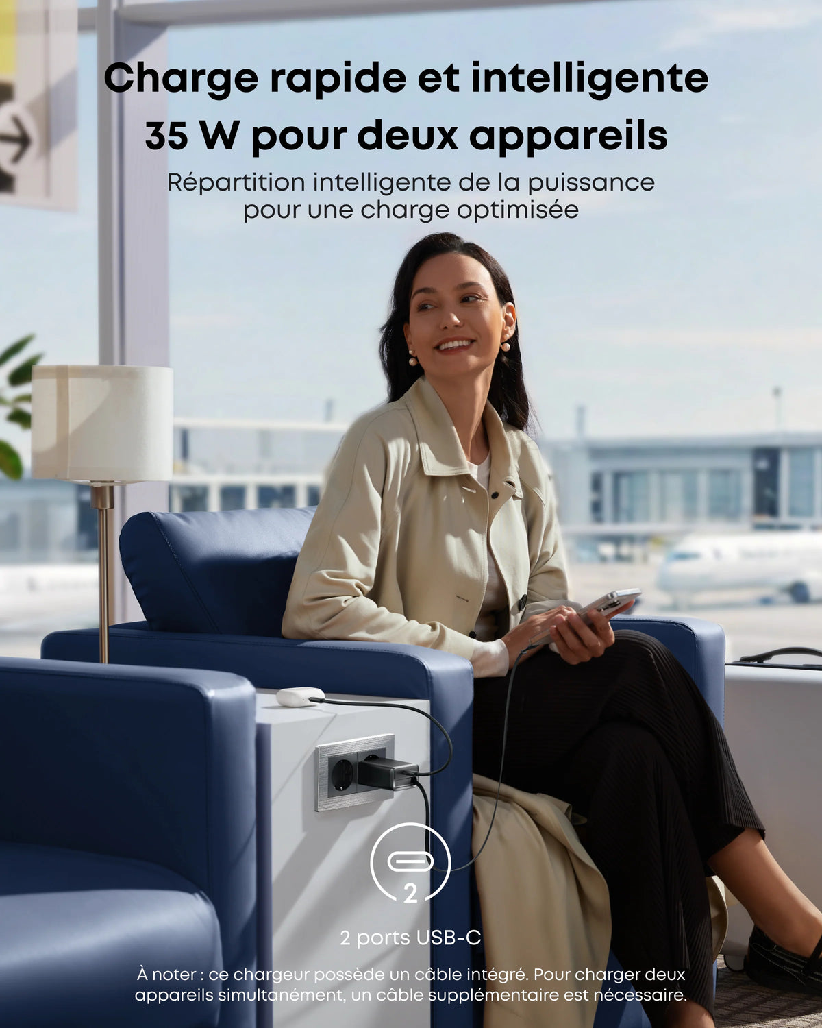 Anker Nano 35 W ( avec câble USB-C rétractable)
