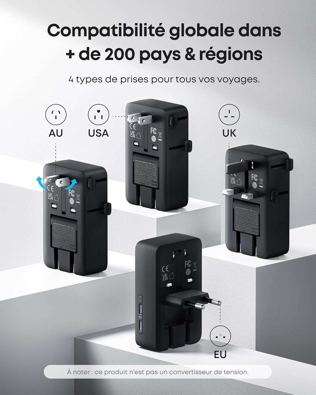 Anker Nano Travel Adapter (5-in-1, 20W)
