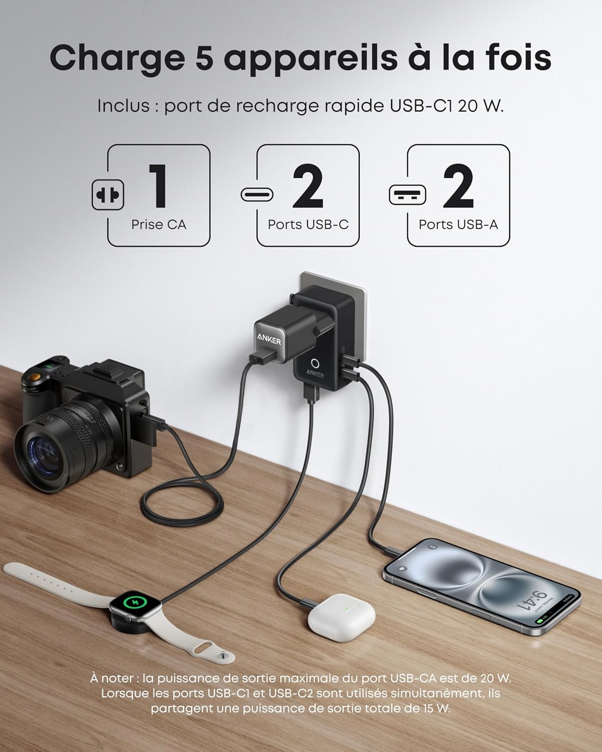 Anker Nano Travel Adapter (5-in-1, 20W)